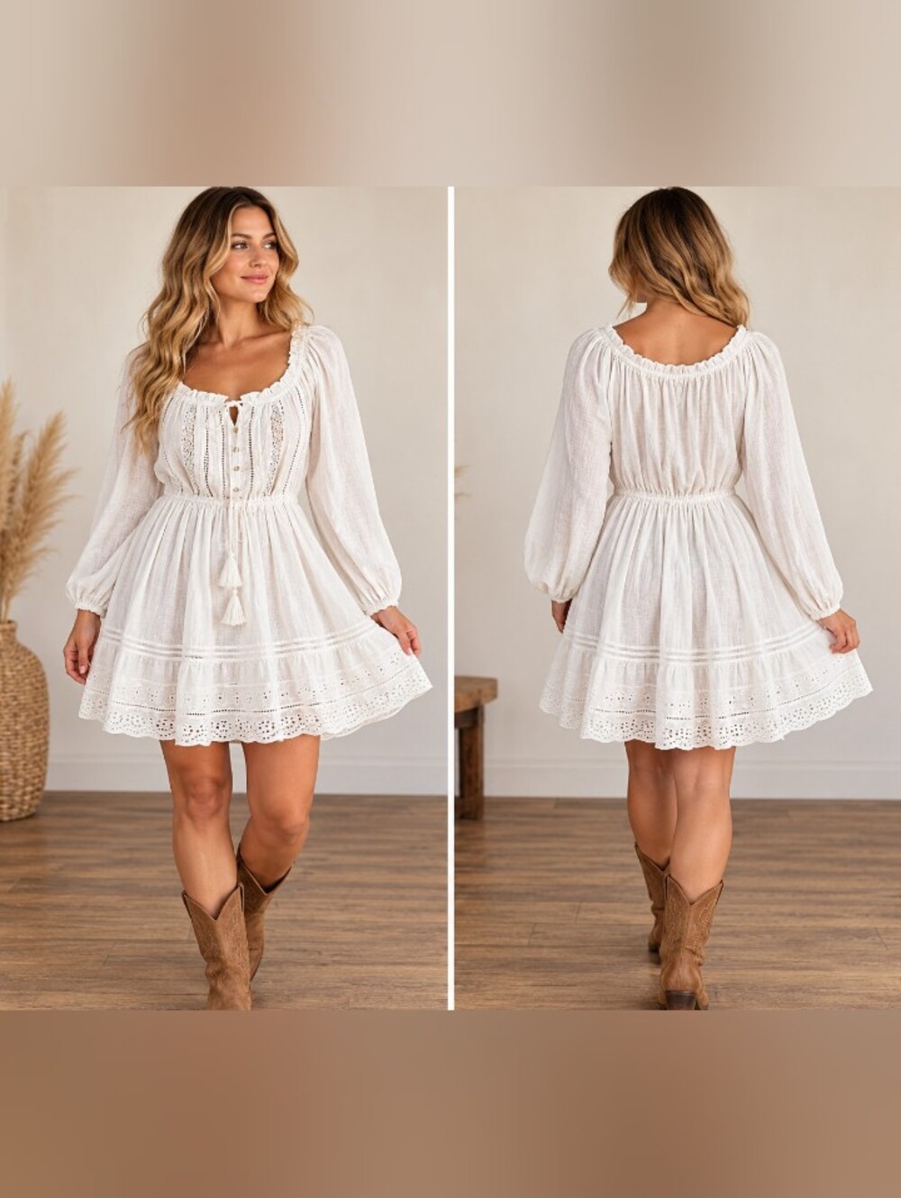 forever 21 prairie cottagecore white dress 0x nwt